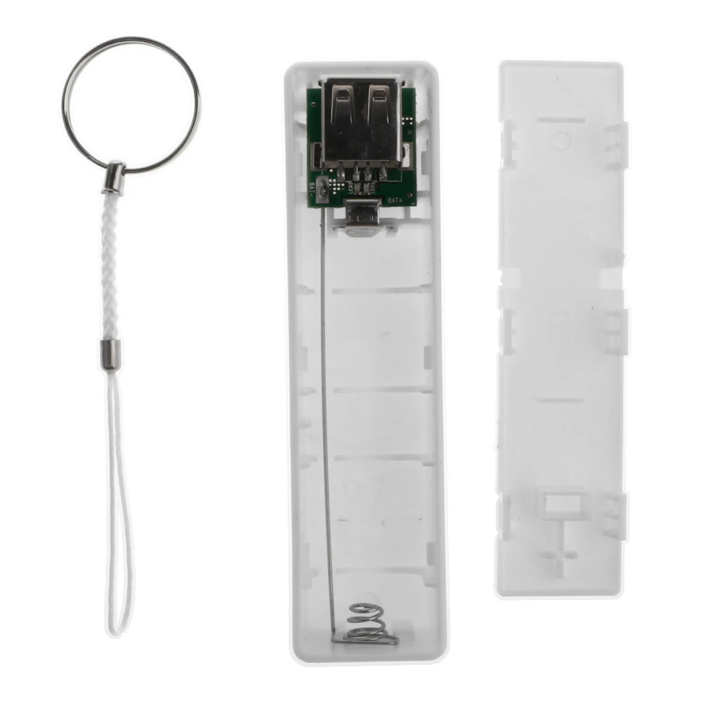 

1X 18650 Battery USB Power Bank Battery Charger Holder Case Box with Key Chain For iPhone Samsung MP3 MP4