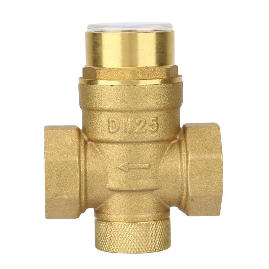 Pressure Reducing Valve,Reducing Valve 1//2 Brass Water Pressure Reducing Valve with Guage Meter Adjustable Water Flow