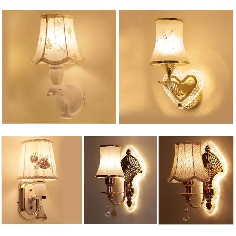 

Morden Simple Crystal Wall Light European Style Creative Living Room TV Backdrop Lamp Bedroom Bedside Aisle Decoration Lights S3