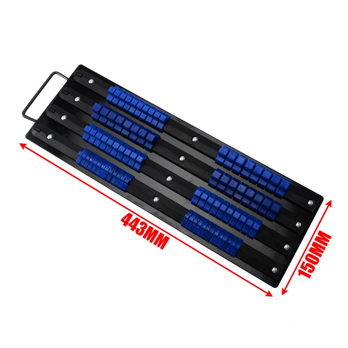 

480*150mm ABS 1/4 3/8 1/2 Mountable Socket Storage Rail Rack Holder Organizer for Garage Work Socket Holder