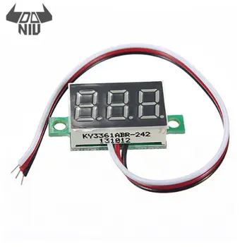 

DANIU 1PC Mini DC 0-32V 3-Digital LED Display Volt Meter Voltmeter Red / Blue / Green High Quality