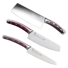Новые 5 6 7 дюймов высококачественные кухонные ножи нож из нержавеющей стали изогнутый хвостовик Красного набора шеф-повара нарезка мяса кухонный нож