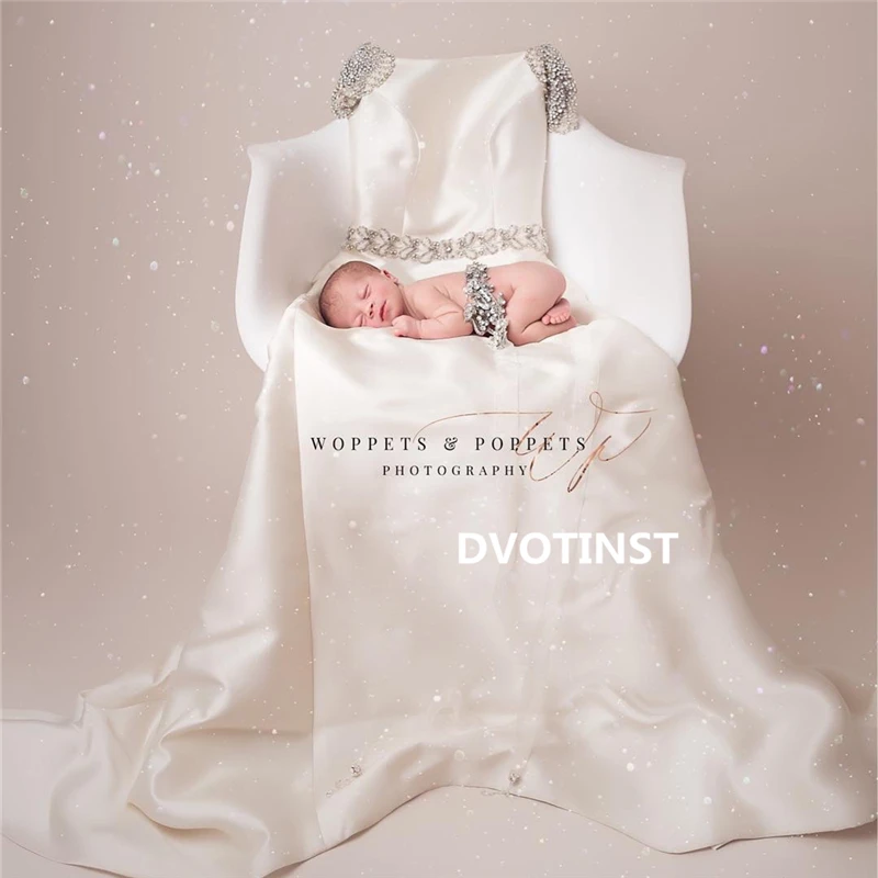 Dvotinst Newborn Photography Props Baby Posing Mini Chair White Poser