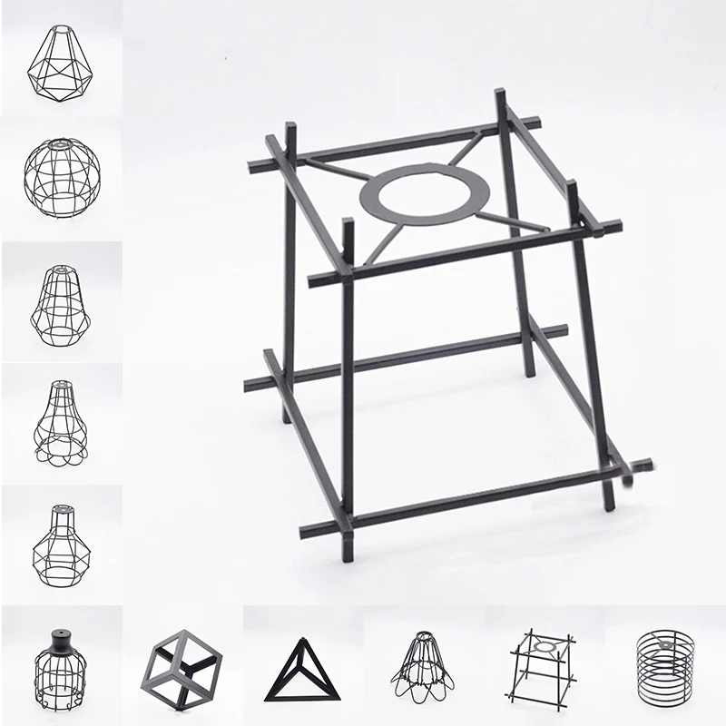 Железный Абажур, лампочка, винтажный подвесной светильник, лампочка, защитная проволочная клетка, Потолочный подвесной абажур, сделай сам, украшение для дома