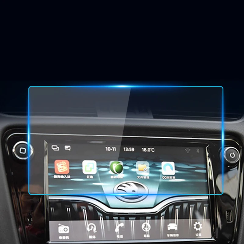 

Car GPS Navigation Tempered Protector Glass Screen Display for Skoda Kodiaq Karoq 2017-18 Screen Protective Film Reusable