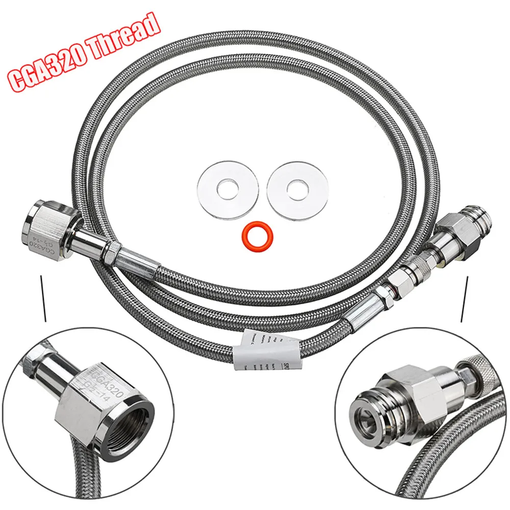 

60'' External Adapter Hose Kit for CO2 CGA320 Tank Two Thread CO2 Refill Products Direct Adapter Hose Connector For Soda Stream