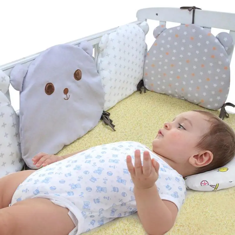 

6pcs/set Cartoon Bedding Cushions Toddler Baby Cot Protector Crib Bumpers Pad Baby Safe Bedding Sleeping Pat for Baby Safe Care