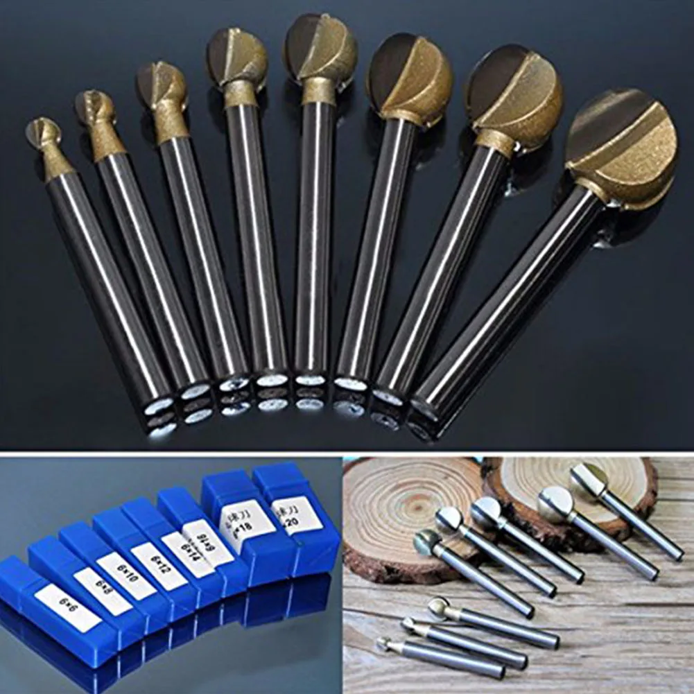 

Round End Blade Shank Diameter Artwork Milling Woodworking Knife Engraving Ball Cutter Hand Tools Root Carving Router Bit CNC