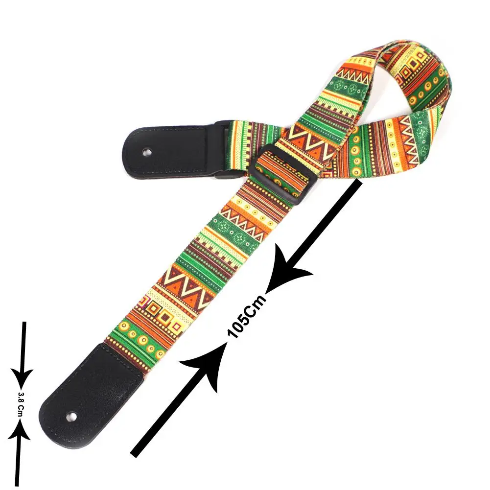 Регулируемый Гавайский гитарный ремень с принтом в национальном стиле, утолщенный пояс для укулеле, гитарные ремни для укулеле, аксессуары для гитары