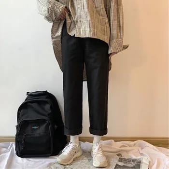 

Spring New Jeans Men's Fashion Solid Color Wash Casual Straight Denim Pants Man Streetwear Hip Hop Loose Trousers Male Clothes