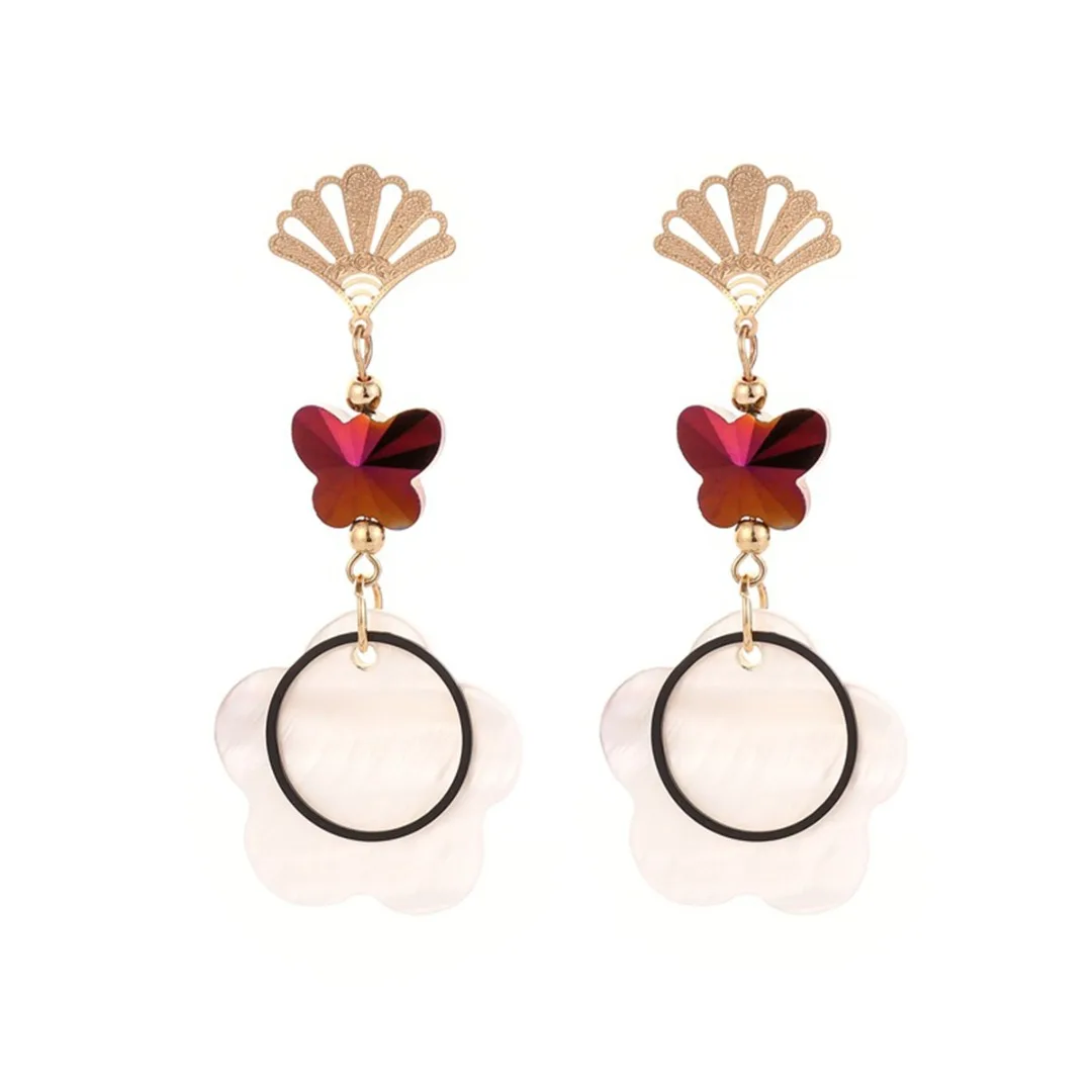 

Boho Simple Butterfly Animal Metal Earring Creative Shell Cloud Shape Round Drop Earring For Women Korean Jewelry Shellhard