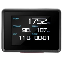 Автомобиль OBD Многофункциональный измеритель цифровой температуры напряжение скорость HUD Дисплей автомобильные часы светодиодные цифровые часы авто аксессуары