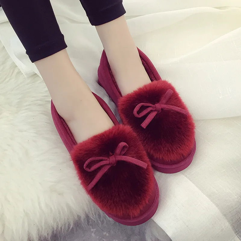 snow faux fur platform slip on loafer