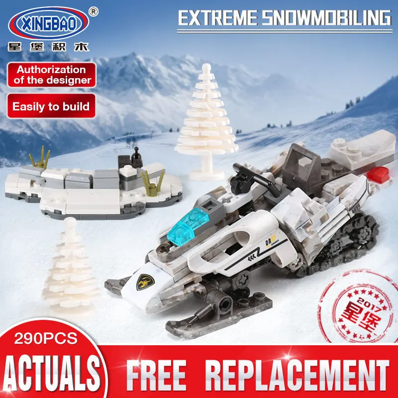 

XINGBAO 06009 Genuine 290PCS Military Series The Extreme Snowmobiling Set Building Blocks Bricks Toys As Funny Christmas Gifts