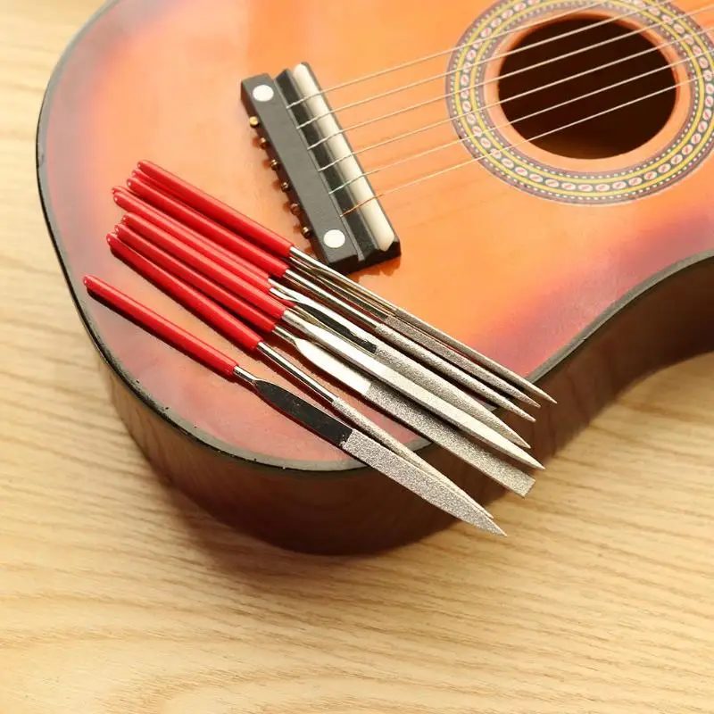 10 шт. 140 мм металлическая гитара Лада Струнодержатель набор файлов DIY Rasp шлифовальный нож