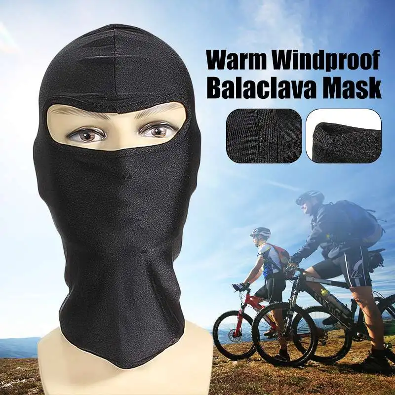 Universal Black Motorcycle Face Mask Winter Balaclava Windproof Full Face Mask Outdoor Bikein