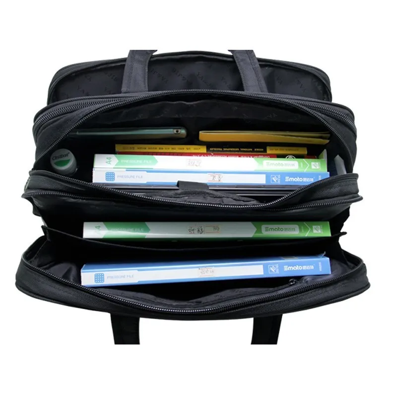 Large Capacity Business Men 17 Inches Briefcases Black Bags Men's Waterproof Computer Laptop Briefc