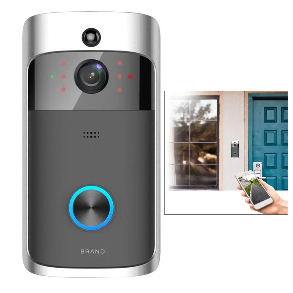 

Multifunction Smart Wireless WiFi DoorBell Smart Phone Door Visual IR Recording