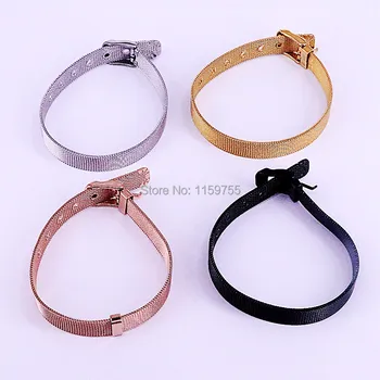 

10Pcs Stainless Steel Woman or Men Charm Bracelets Fashion Watch Belt Design Jewelry Adjustable 4 Color