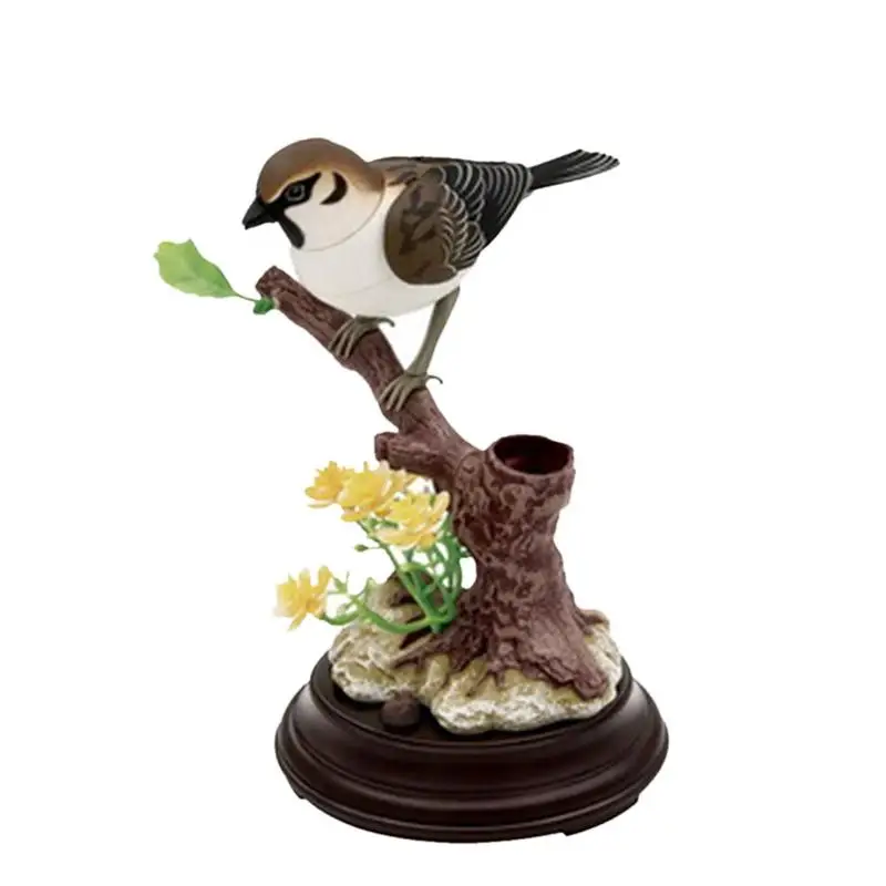

1pc Kid Toy Chirping Bird Sparrow Motion Sensor Home Ornament Real Singing Sounds Movement Battery Operated Not Included