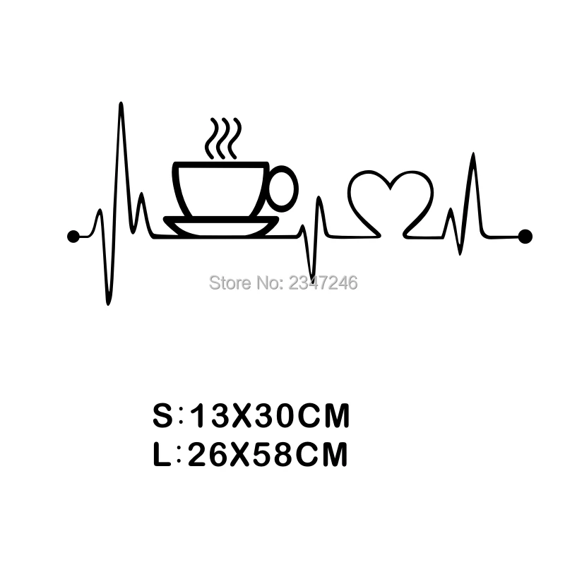 Creative Coffee Cup Vinyl Wall Stickers for Kitchen Wall Art Home Decor
