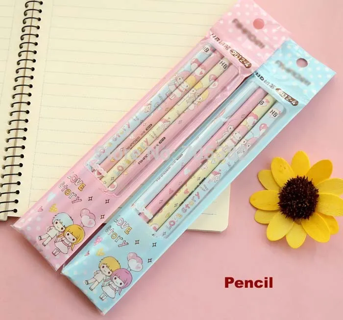 

4pcs/lot Gift love series Stationery printed Creative (aa-645) Wooden Pencil
