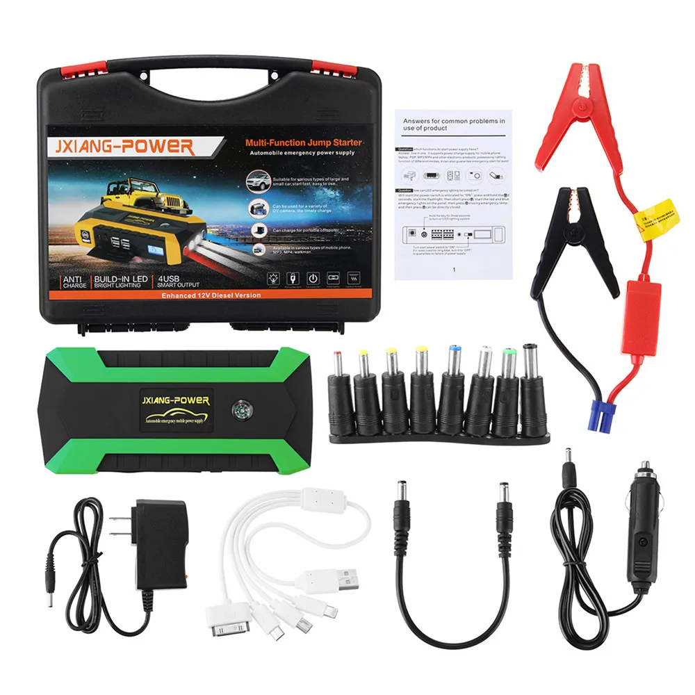 89800mAh High Power Car Jump Starter 12V 4USB Portable Starting Device Power Bank Car Charger For Car Battery Booster Buster