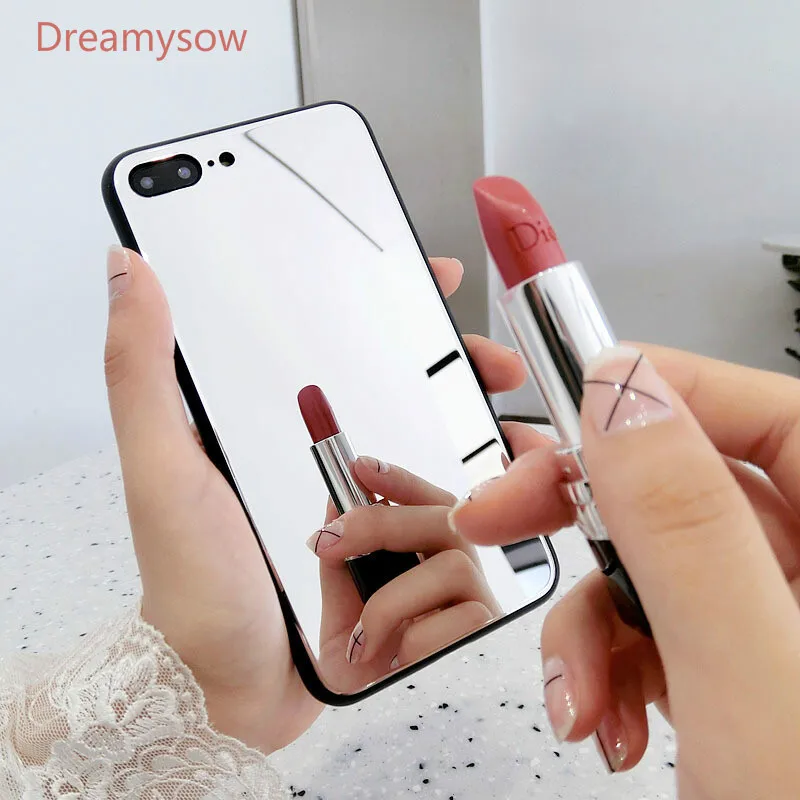 

Luxury Shockproof Acrylic Mirror Silicon Phone Cases for Apple iPhone 6 6S 7 8 Plus X Xs Max Xr Soft TPU Case Back Cover Coque