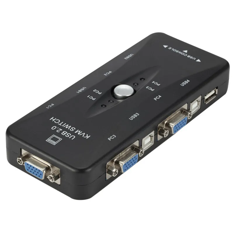 50 комплектов 4 порта USB 2 0 квм переключатель разветвитель VGA/SVGA хаб селектор