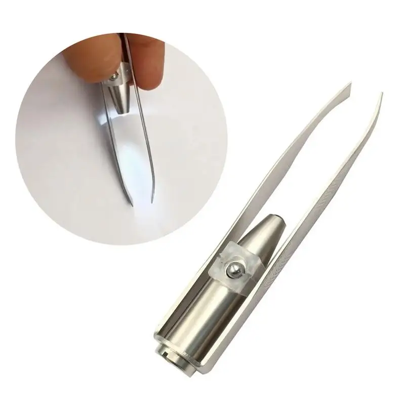 

LED Light Eyelash Pinzas Cejas Eyebrow Hair Removal Tweezers Pinzette Stainless Steel Pinzas De Depilar Con Luz Make Up Tool