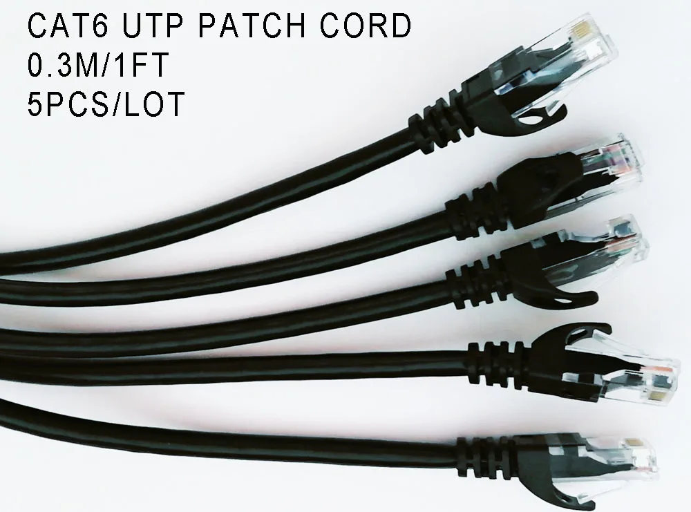 

5 Unids 0.3 M / Lot Round Cable Cat6 Utp Lan Ethernet Cables 1.0ft 30 Cm Network Rj45 Patch Cable Made In China