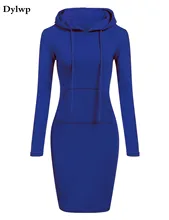 Women Fleece Solid Sweatshirt Dresses 2018 Autumn Winter Casual Ladies Hoodie Dress Plus Size Long Sleeve Pockets Dress Vestido women dress winter red plus size dress mini autumn loose solid lantern sleeve vintage befree ladies short office party dress