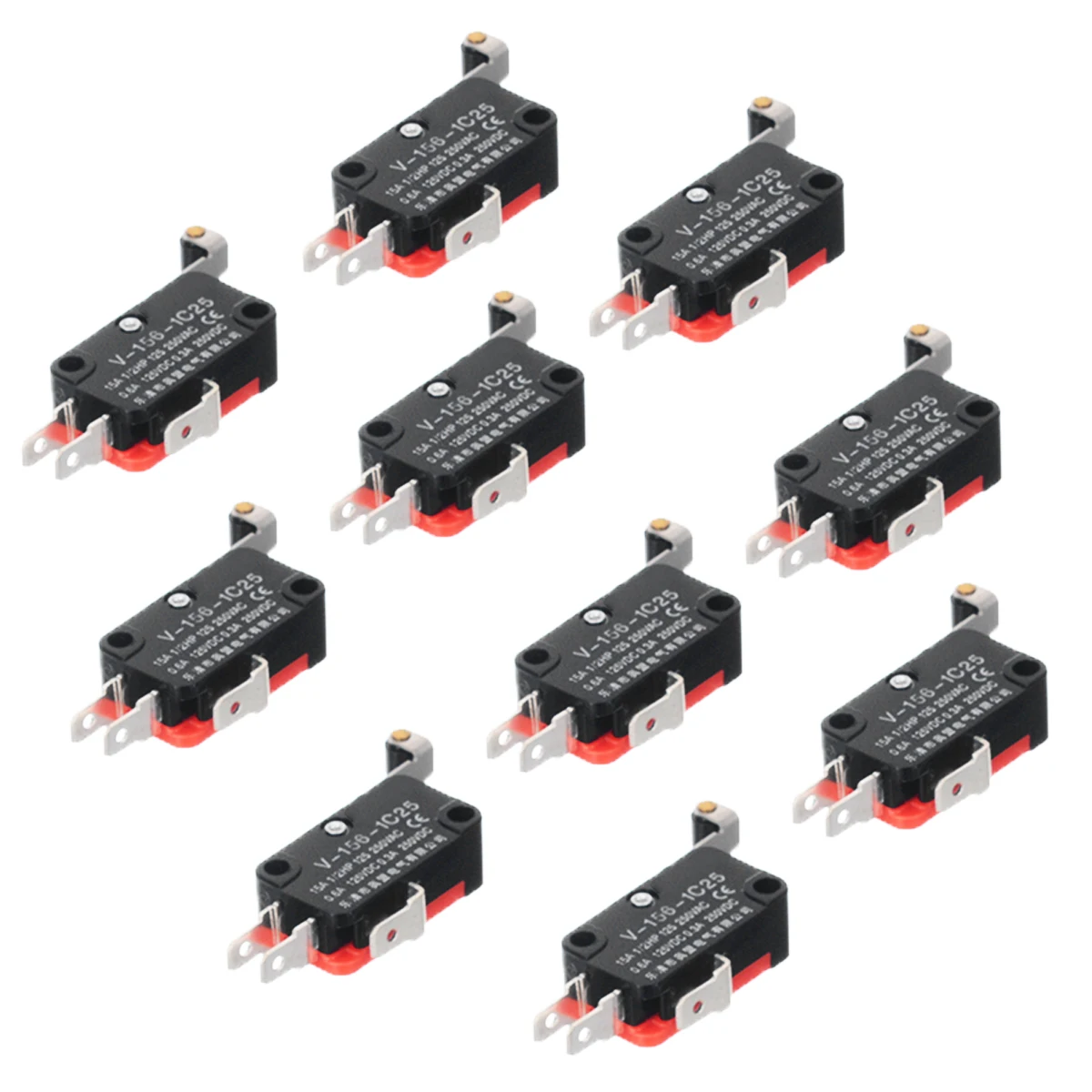 10pcs V-156-1C25 Micro Limit Switch Long Hinge Roller Momentary SPDT Snap Action 