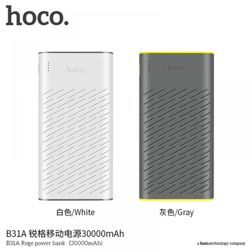 HOCO 30000mAh портативное зарядное устройство Внешний аккумулятор для iPhone X XS XR 8 Xiaomi Dual