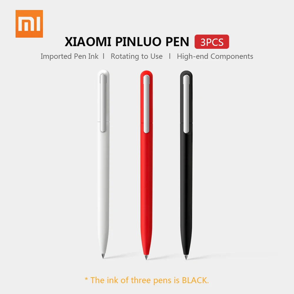 

3pcs/set Xiaomi Pinluo Pen 3PCS Signing Pen Smooth 0.5mm Pen Refill Durable Black Ink for Office Work Students