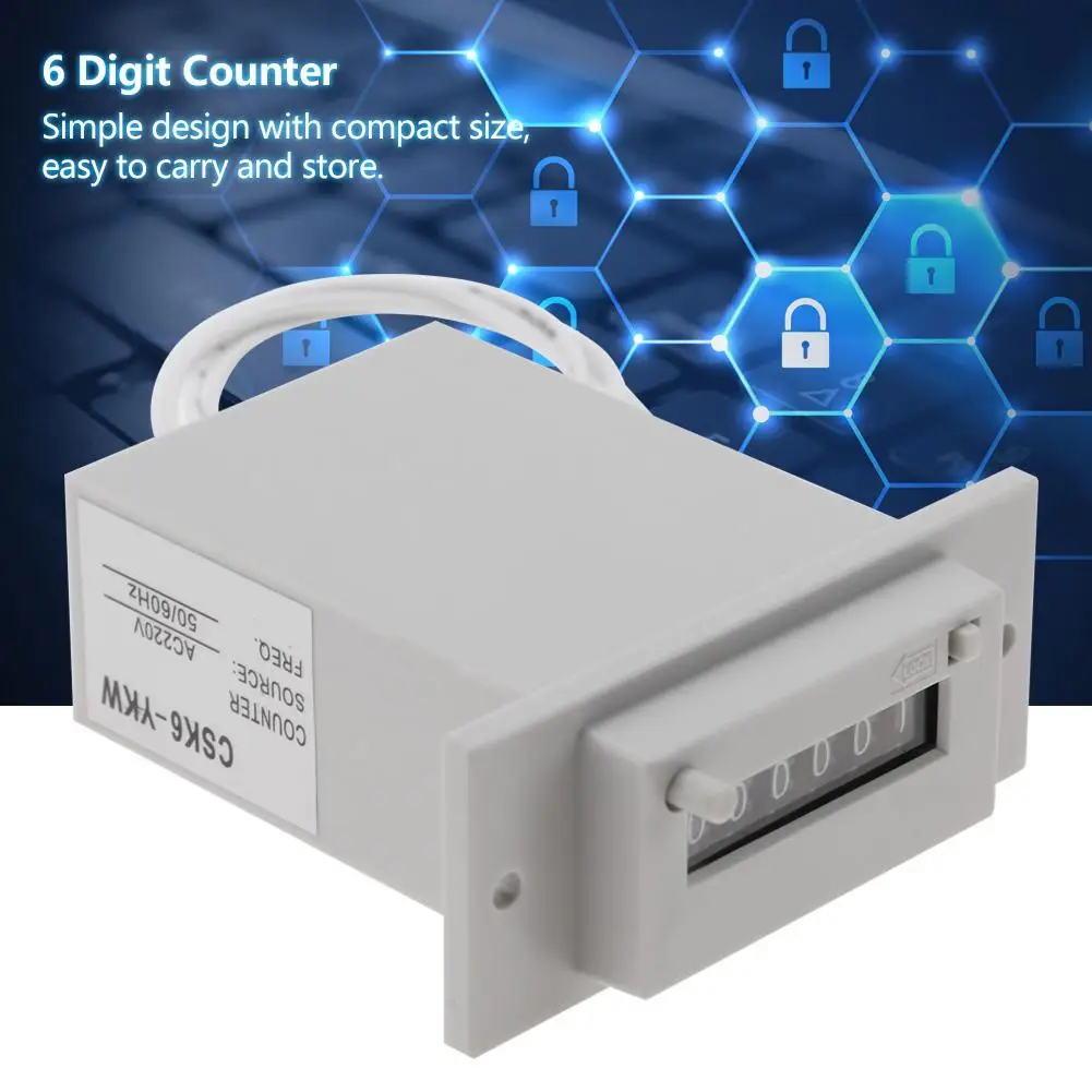CSK6 YKW 6 значный Электромагнитный импульсный счетчик AC110V/AC220V/DC24V Горячее