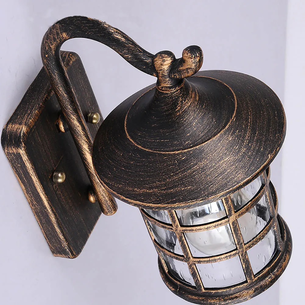 Деревенский Железный водонепроницаемый уличный настенный светильник винтажный