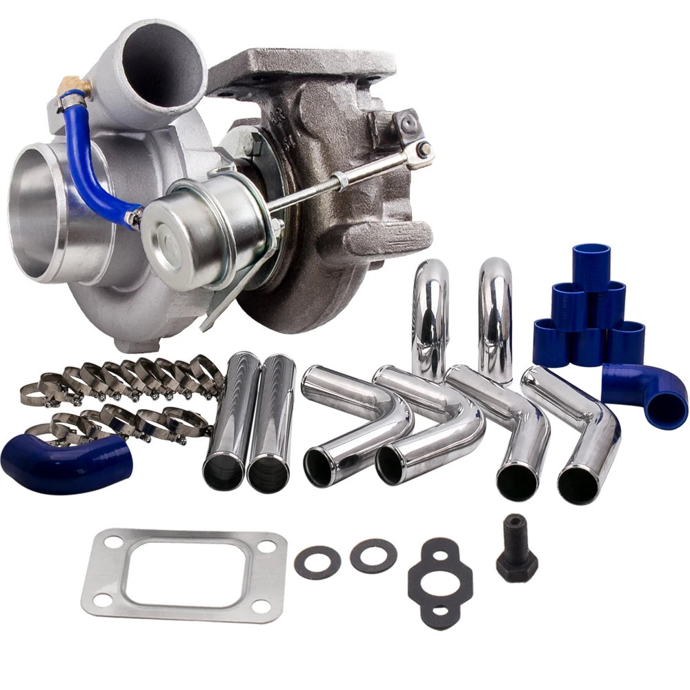 GT2871 T25 T28 Flange Universal Turbo Charger 0.6 A/R 0.64 5-Bolt Water Cooled 2.5inch 64mm Intercooler Piping pipe | Автомобили и