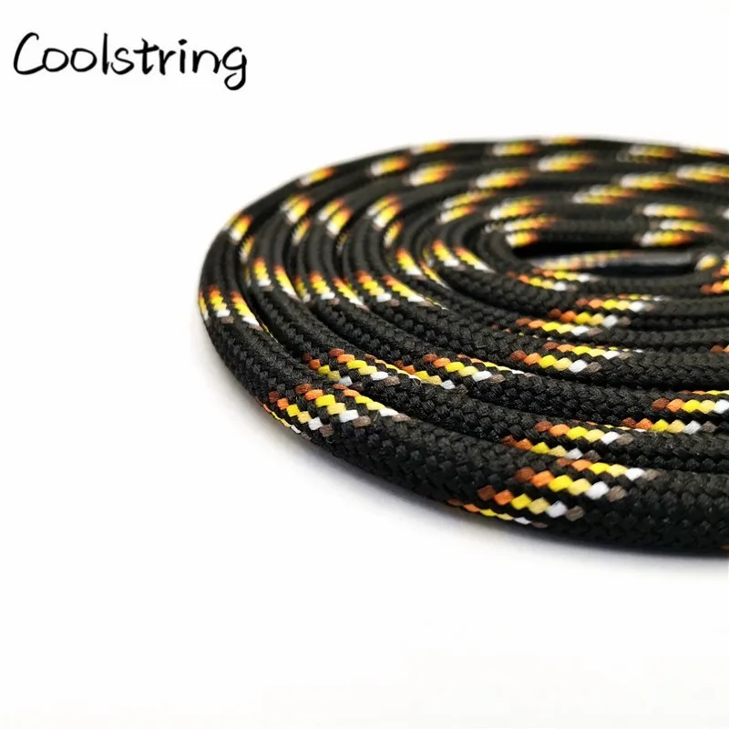 Coolstring 6mm Thick Round Rope Shoelaces Boots Outdoor Sport Casual Round Shoe Lace Colorful Black Drawstring 60-180cm Sales