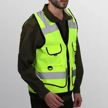 Наружная Ночная езда бег Hi-Vis безопасность жилетка желтая Светоотражающая куртка безопасность жилет для наружной светоотражающей куртки жилет