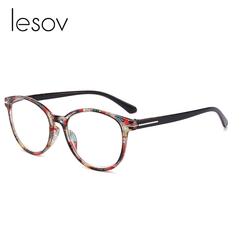 

Lesov Unisex Printed Reading Glasses Women Retro PC Full Frame HD Resin Lens Eyewear Reading Eyeglasses 1.0 1.5 2.0 3.0 3.5 4.0