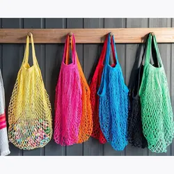 Многоразовая струнная хозяйственная продуктовая сумка шоппер сумка сетка тканая Хлопковая сумка Повседневная Защита окружающей среды