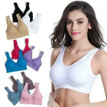 

3 Colors/Set Genie Bra Sports Bras with Spong Pads Double Layer Body Shaper Push Up Vest Women Sports Fitness Yoga Vest S-XXXL