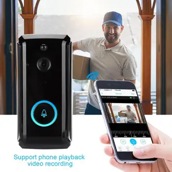

720P Smart Home Security Wireless WiFi HD Smart Camera Doorbell IR Visible Intercom Doorphone