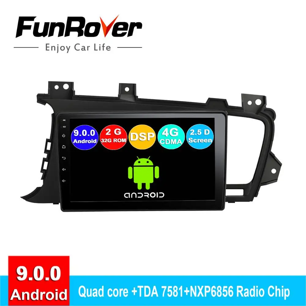 

FUNROVER 2.5D+IPS android 9.0 car radio multimedia player For Kia Optima K5 2011-2015 dvd gps navigation system stereo recorder