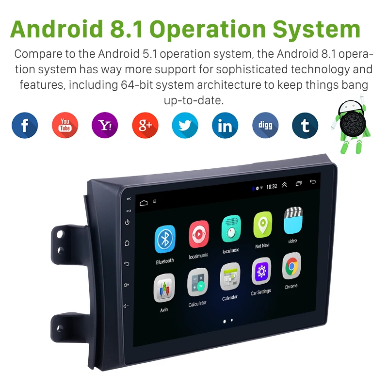 Seicane Android 8,1 Автомагнитола для Suzuki SX4 2006 2007-2013 2Din gps навигация мультимедийный плеер Поддержка DVR AUX Wifi-OBDII