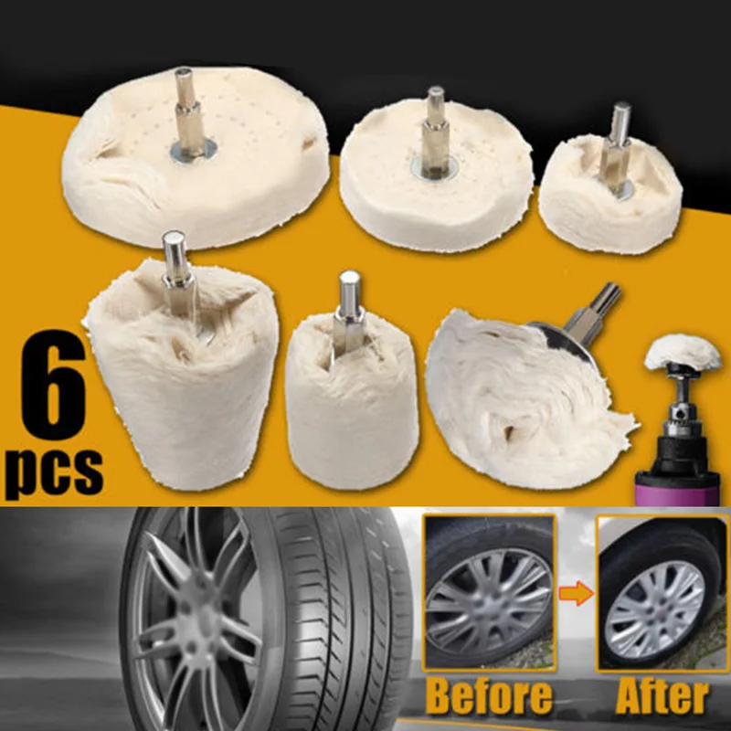 

6x Polishing Buffing Pad Mop Wheel For Manifold Aluminum Chrome Stainless Steel