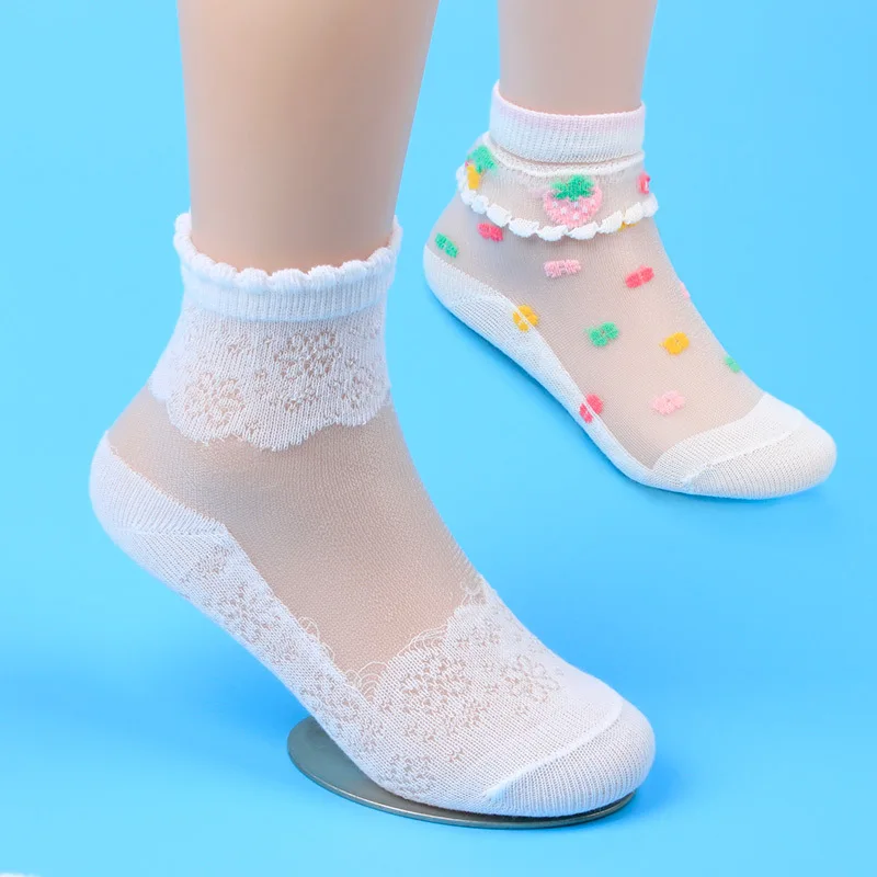 

5 pairs 2-12T Children's Socks Spring Summer New Girls Cotton Thin Breathable Baby Mesh Sock soft for newborn toddlers infant