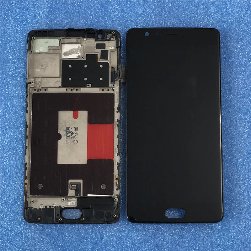 Продажа Оригинальный Axisinternational для Oneplus 3T A3010 Super Amoled font b LCD b font экран displaywith рамка + сенсорная панель (диджитайзер) для OnePlus 3T дисплей