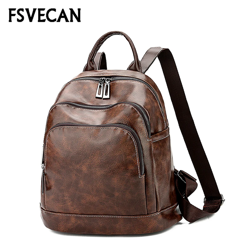 

Luxury Fashion Female Backpack Women Leather Large Capacity Anti Theft Zipper Pocket Travel Laptop Backpack Sac a Dos Femme 2018